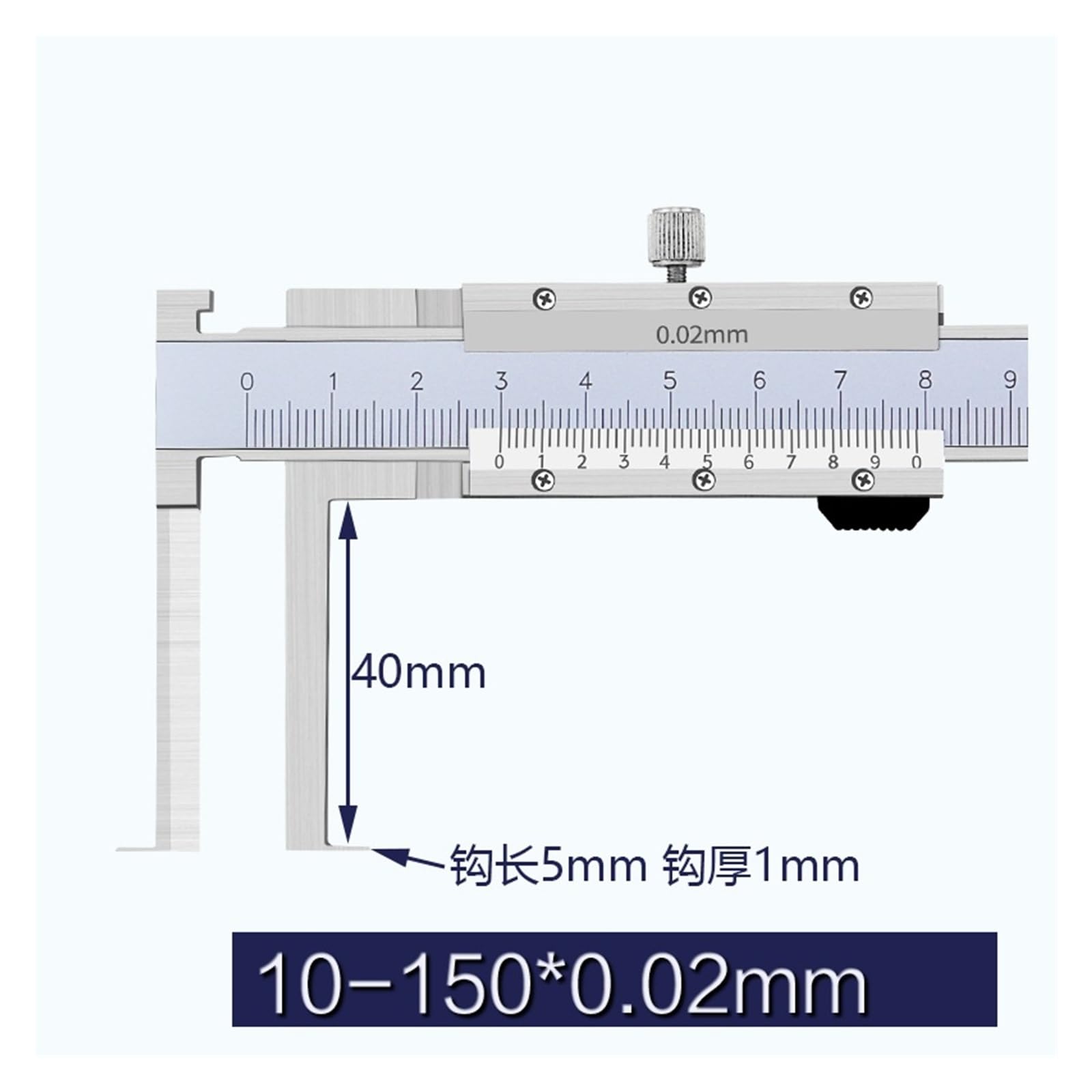 Amazon.co.jp: 内溝ノギス ロングジョー内径定規(10-150mm claw 40mm