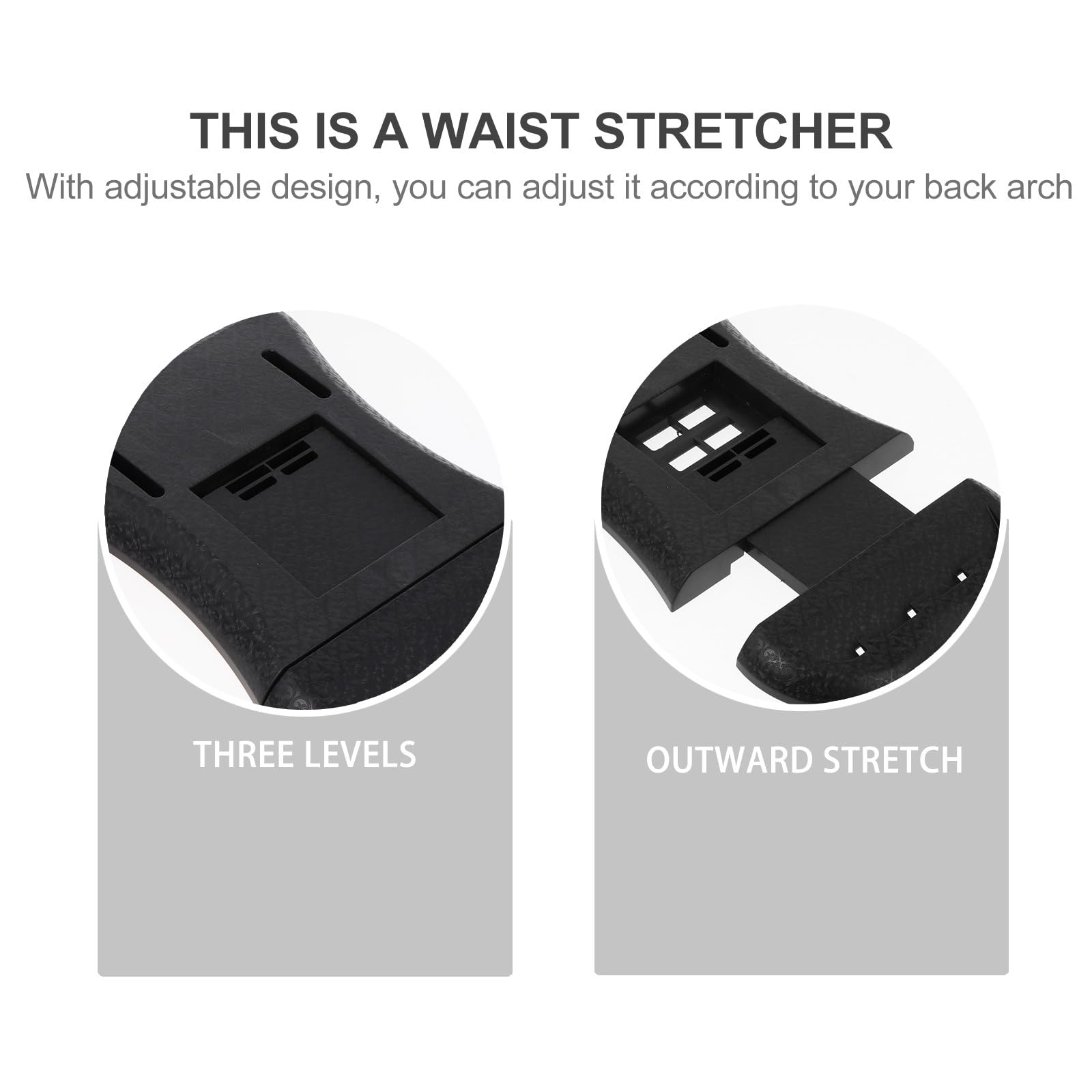 Rückenstrecker mit Verstellbarem Design, Lendenwirbel Dehngerät aus Abs | Massage Design zur Linderung von Rückenschmerzen, Lendenstütze für Yoga und Nackenübungen, Schwarz