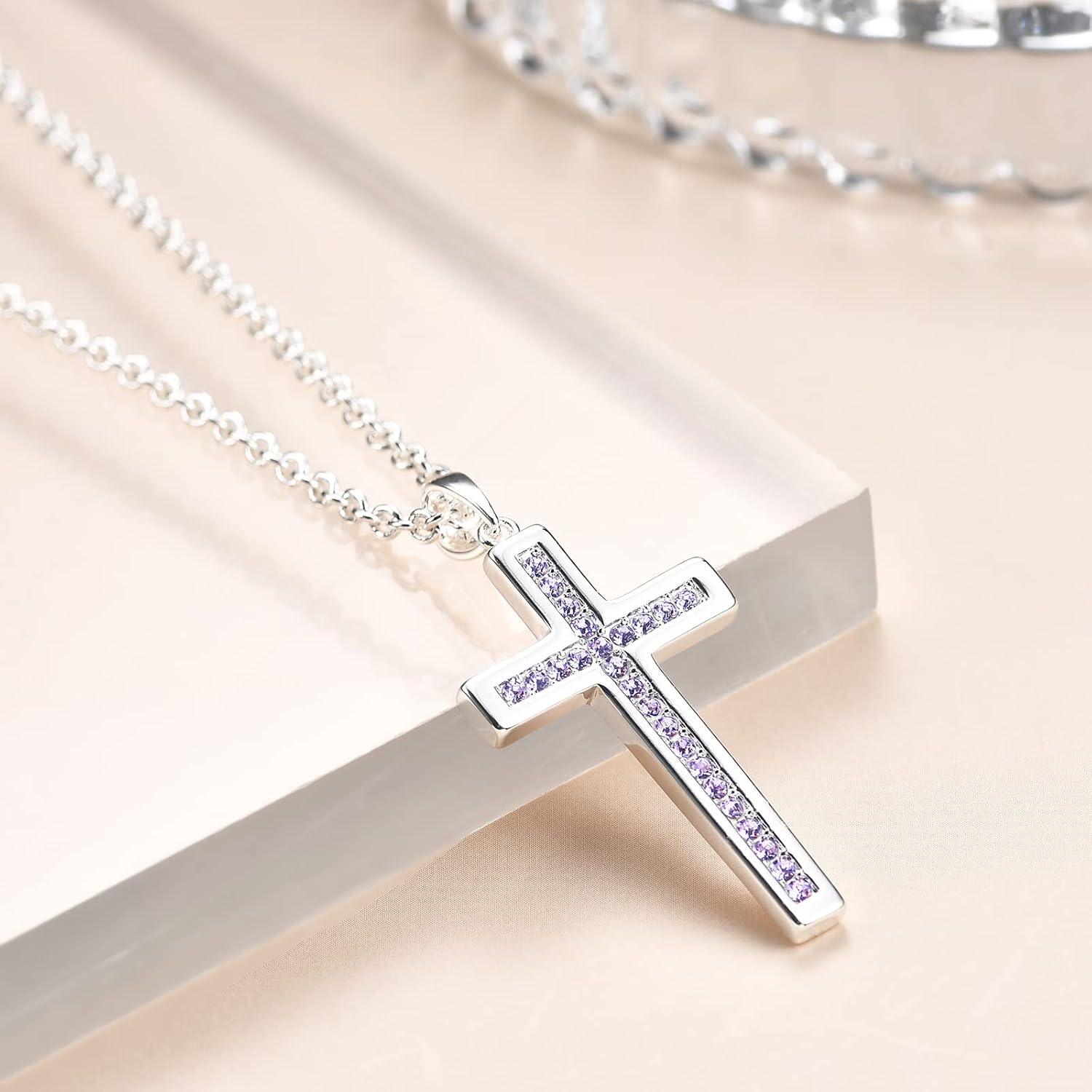 Baptism Cross Necklace for Women,First Communion Cross Necklaces Jewelry Gifts for Women - Image 2