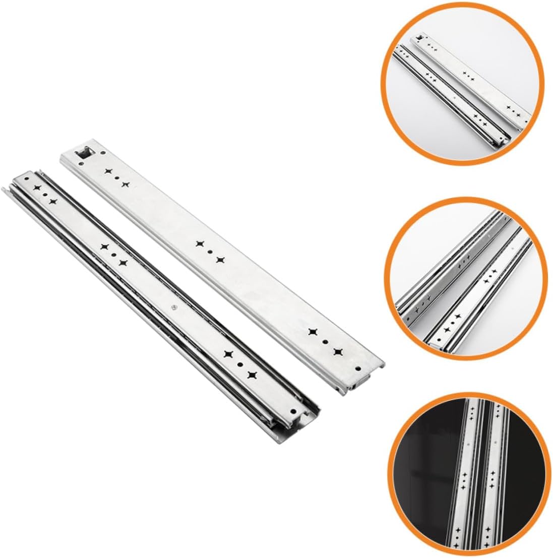 NOLITOY Heavy Duty Drawer Slides 14-inch Full Extension Ball Bearing Rails Metal Drawer Rails 250 Lbs Load Capacity Side Mount 2pcs