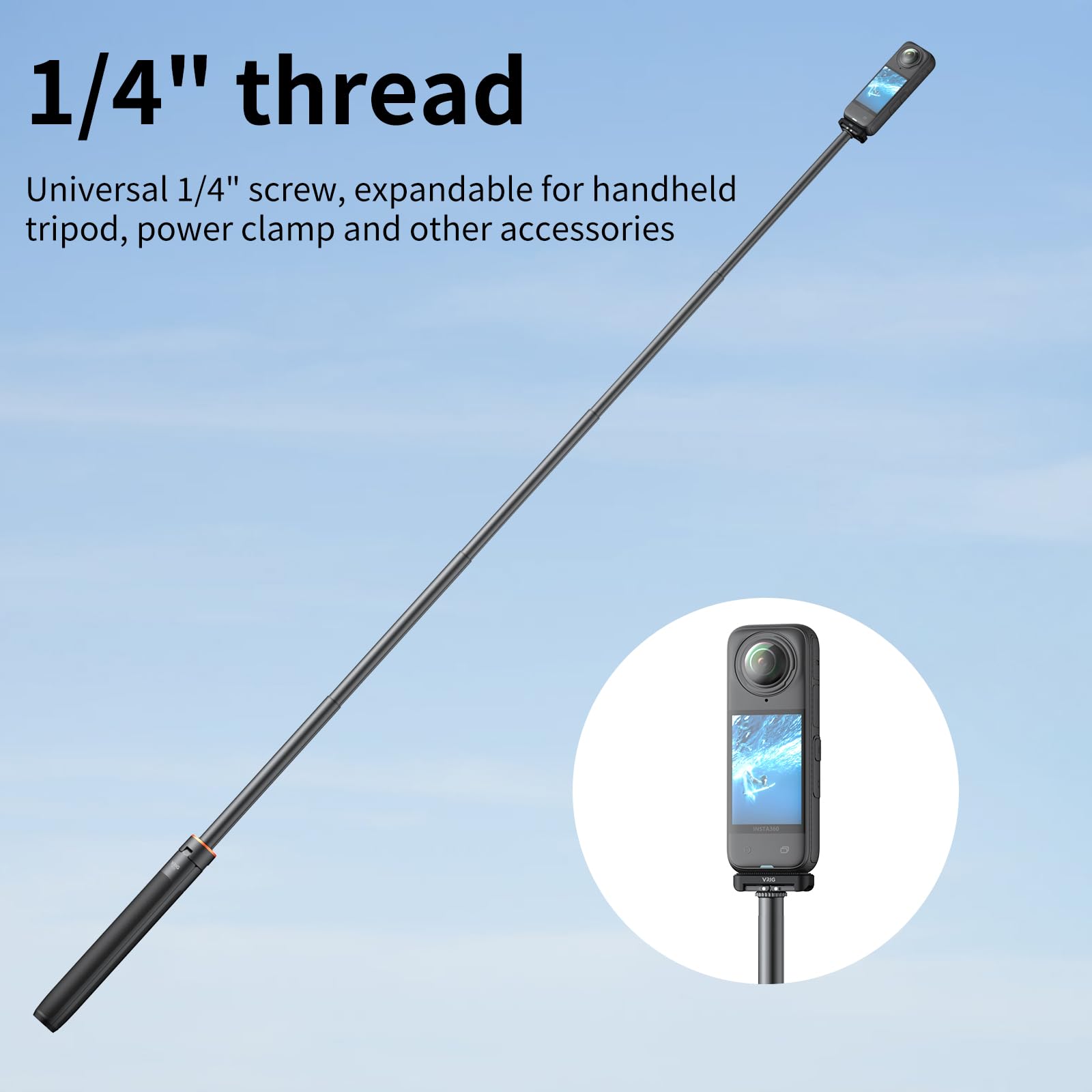XBERSTAR Base Adattatore A Sgancio Rapido Per Insta360 X4, Supporto Pieghevole In Lega Di Alluminio Con Foro Filettato 1/4", Leggero E Antivibrazione