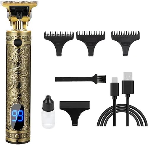 Miniatura 64 de Cortadora de pelo profesional para hombres y mujeres, inalámbrica, recargable, recortadora de pelo, kit de aseo de corte de cuerpo de metal, Cabeza