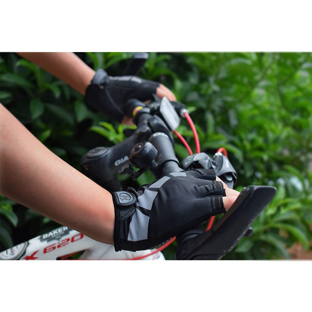 Nesirooh Guanti Bici MTB Uomo e Donna, Guanti Ciclismo Estivi Gel Mezze Dita per Bicicletta Palestra Arrampicata Montagna Corsa Sport
