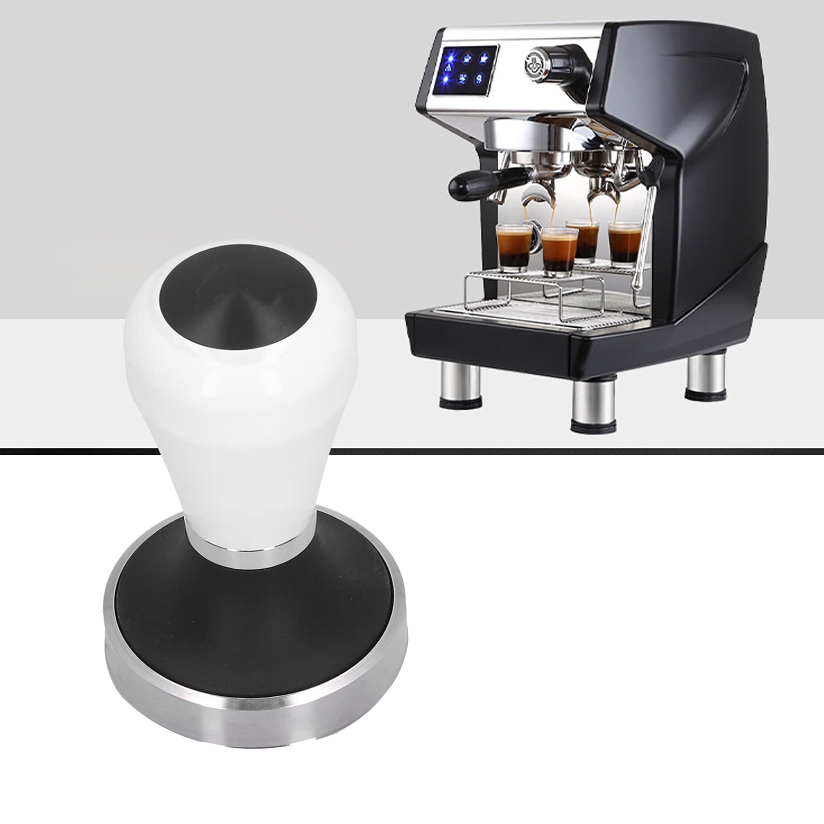 Wysokiej jakości młotek do ubijania kawy, podstawa o średnicy 58,5 mm, prasa do kawy mielonej ze stali nierdzewnej z ergonomicznym uchwytem do użytku przez baristów i w domowej