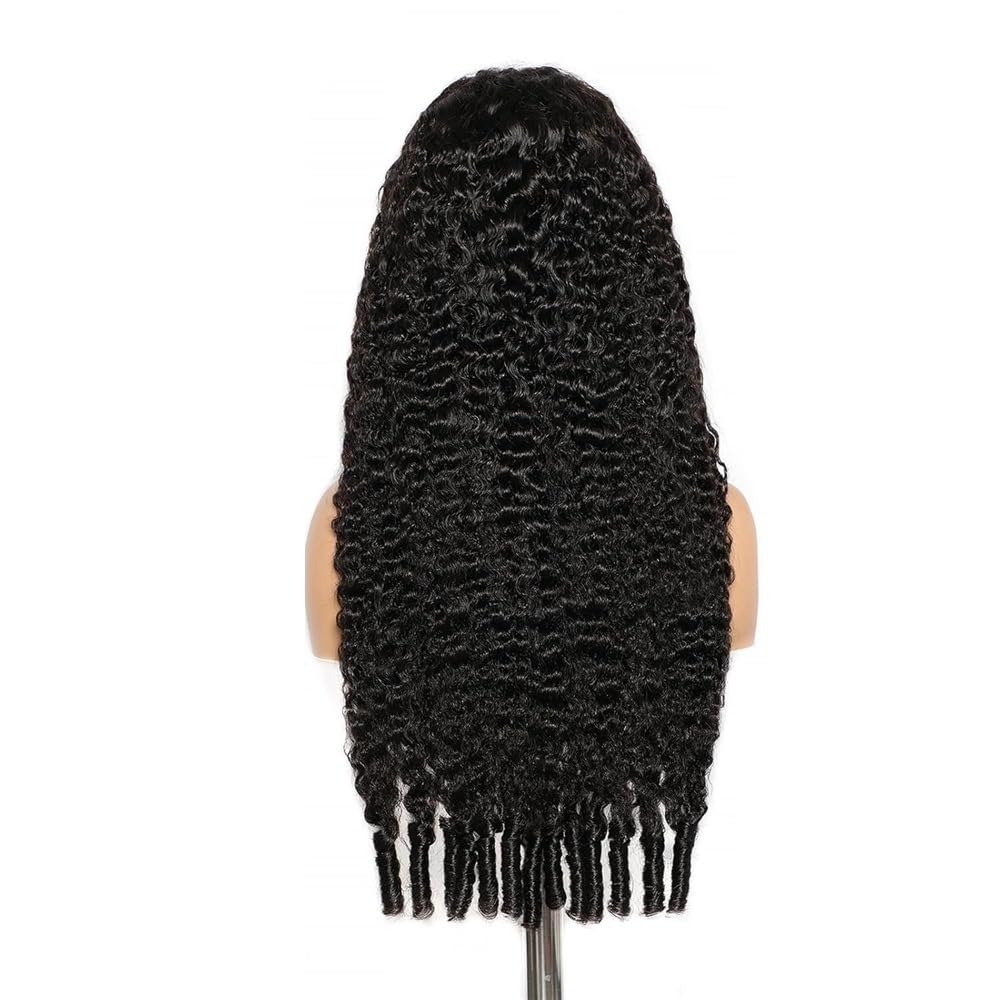 xiuling4568 Wear and Go-Burmese Curly Glueless Wig Human Hair with Spiral Curls End HD Lace Wigs for Women 300 Density Hairs Extensions(Black-13x4lace,16inch)