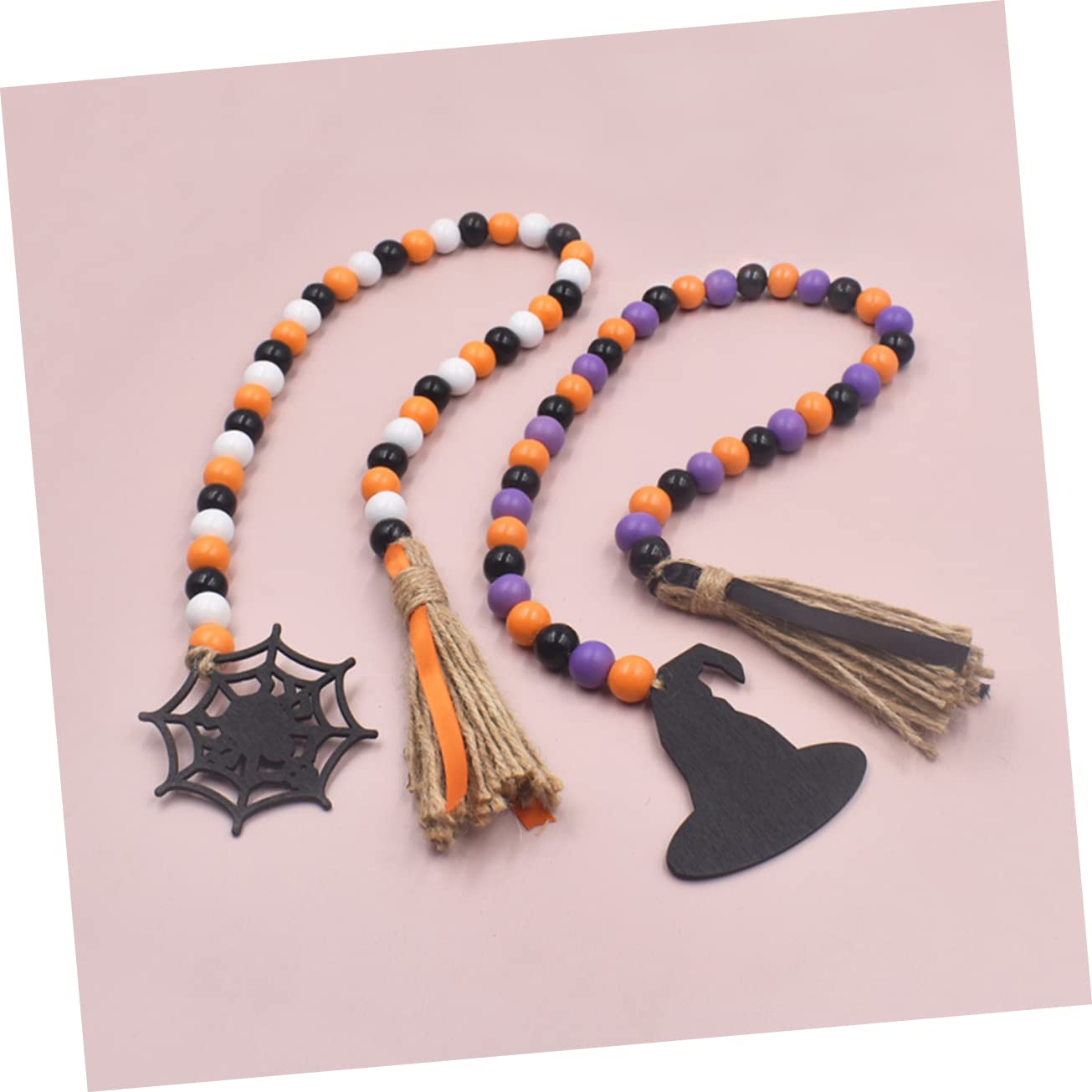 PRETYZOOM Lot De 3 Pompons Décoratifs en Bois pour Halloween Perles À Suspendre pour Décoration De Cuisine 2 Pièces X 3