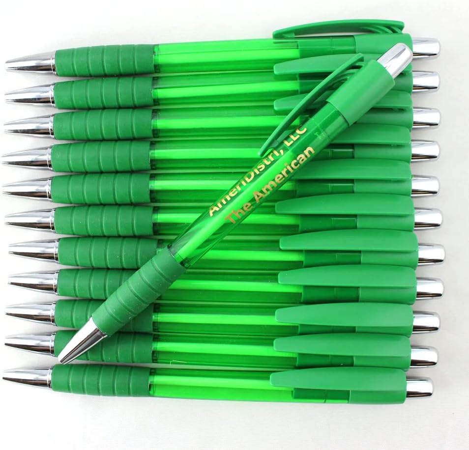 ezpencils - Personalized - Clear Green Colored Body with a Ego Comfort Grid Grip - Grid Pens - Free Personalization