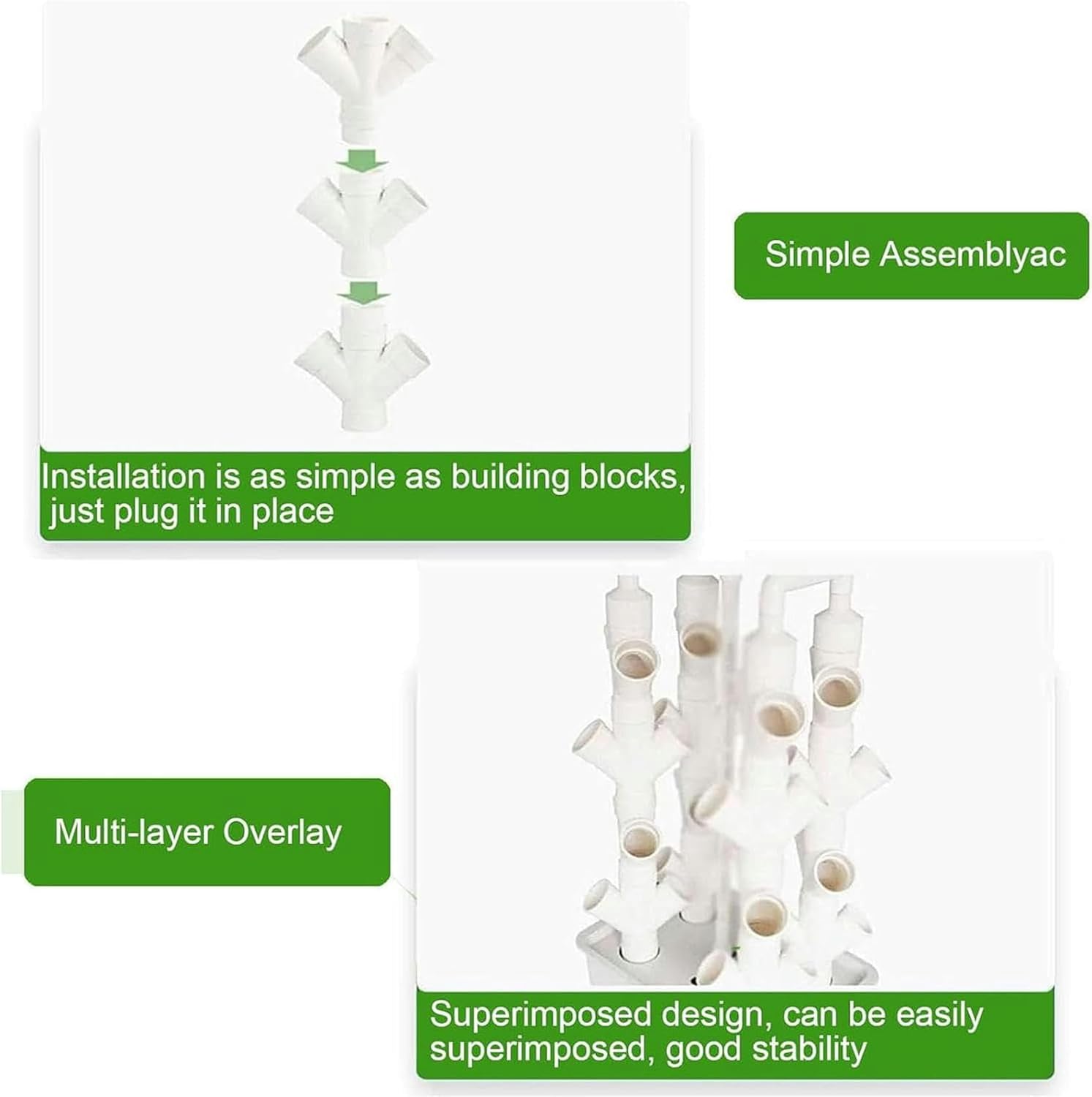 AMNOOL Vertical hydroponic Indoor self-Watering Planting, soilless Cultivation Planting Tower, aeroponic Planting kit with moisturizing Pump, 45-Hole hydroponic Planting Tower