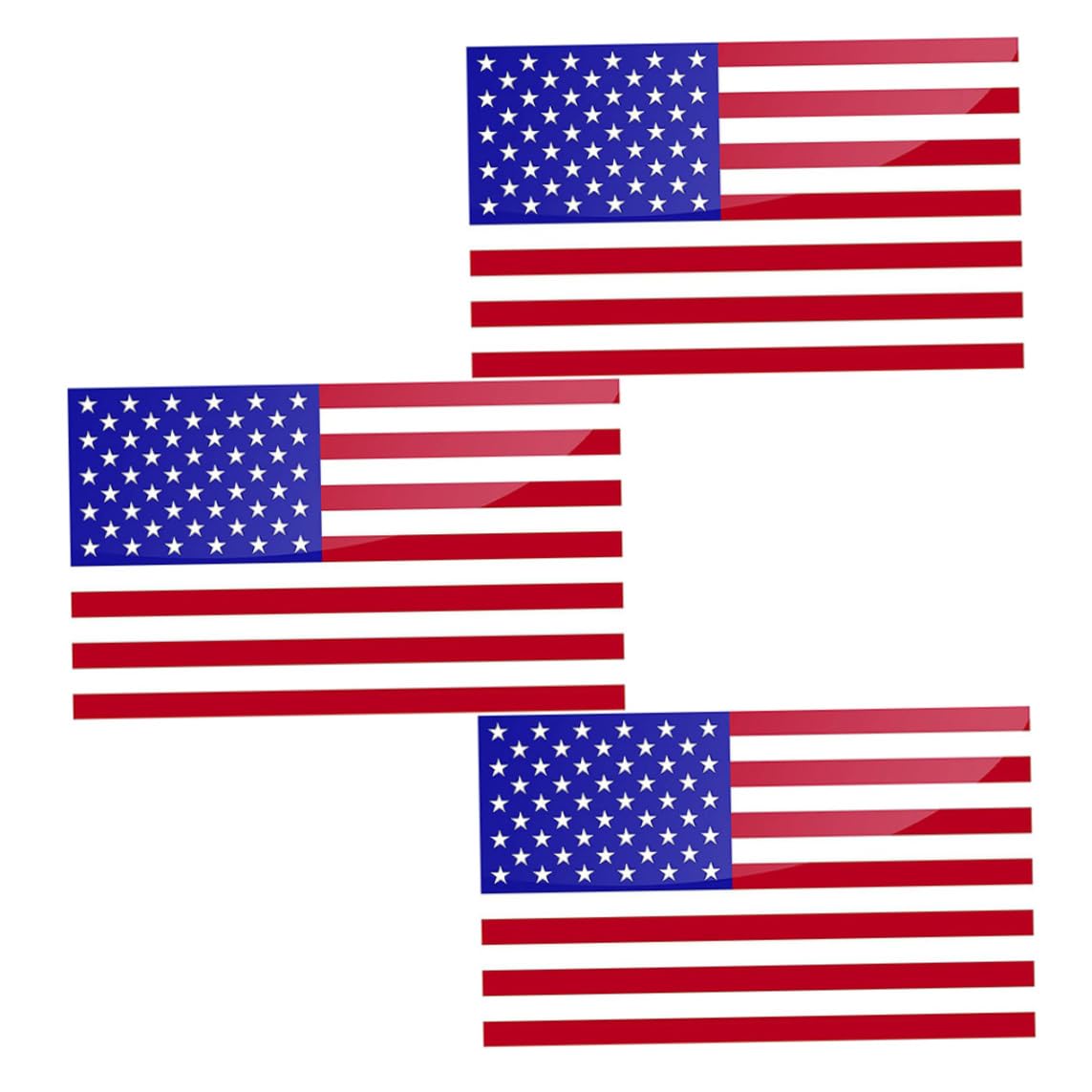 3PCS American Flag Car Decal Set 11.5x6.5cm, Star Stripe Bumper Sticker, US National Flag Graphic for Car, Truck, SUV Exterior