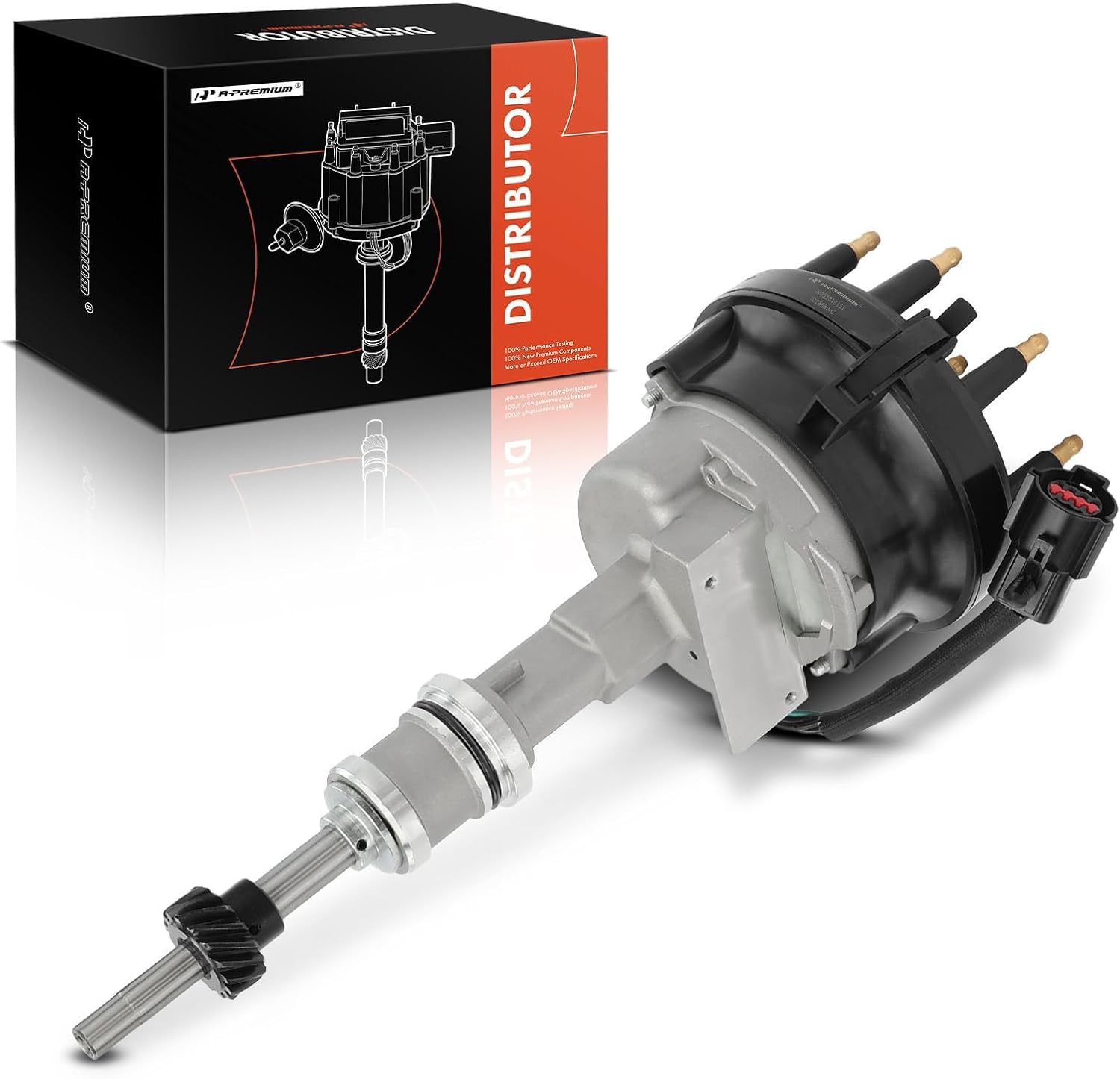 A-Premium Ignition Distributor with Cap and Rotor Compatible with Ford Mustang 1994-1995, Thunderbird & Mercury Cougar 1991-1993, 5.0L