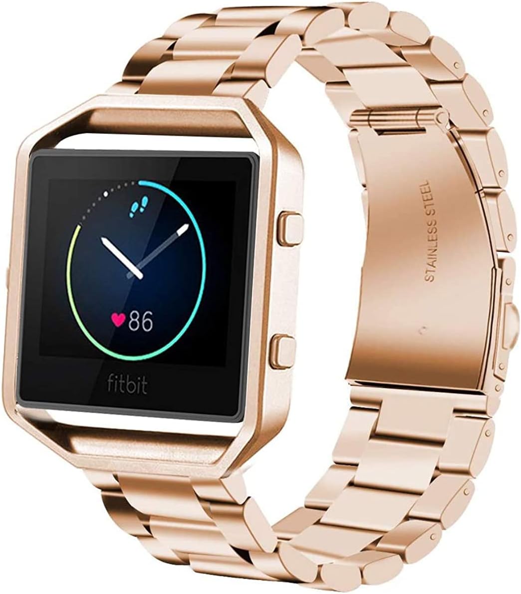 eWINNERSmart watch Sport Waterproof Watch Bands Accessory 23mm Stainless Steel Metal Replacement Strap Compatible with Fitbit Blaze Smart Watch Activity Tracker for Women/Men Band
