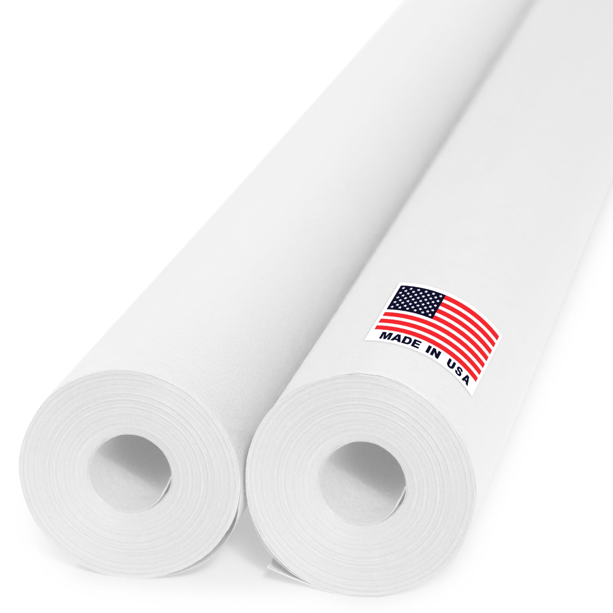 Paclord 36" x 1200" (100 ft) White Kraft Paper Roll (Value Pack of 2), 45 lbs Thickness, Made in USA Colored Craft Paper for School, Bulletin Board -