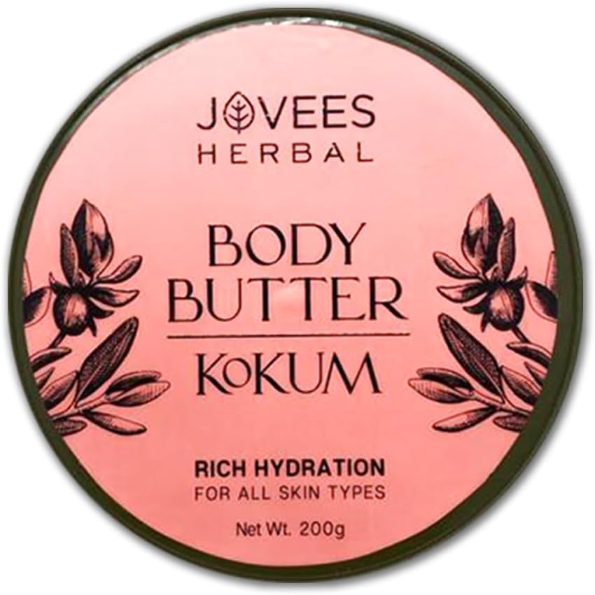 Kokum Body Butter For Dry, Itchy Skin & Stretch Marks | Kokum,Cocoa Butter,Almond & Olive Oil | Non - Sticky Intense Moisturization For All Skin Types- 200 gm