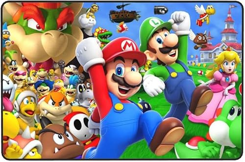 Miniatura 7 de Alfombra suave de diseño de dibujos animados de anime, antideslizante y lavable para habitación de niños, habitación de bebé, 36 x 24 pulgadas, A9