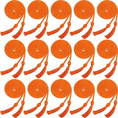 Rcanedny 15 Pieces Graduation Honor Cord Braided Honor Cords with Tassels for Graduation Students (Orange)