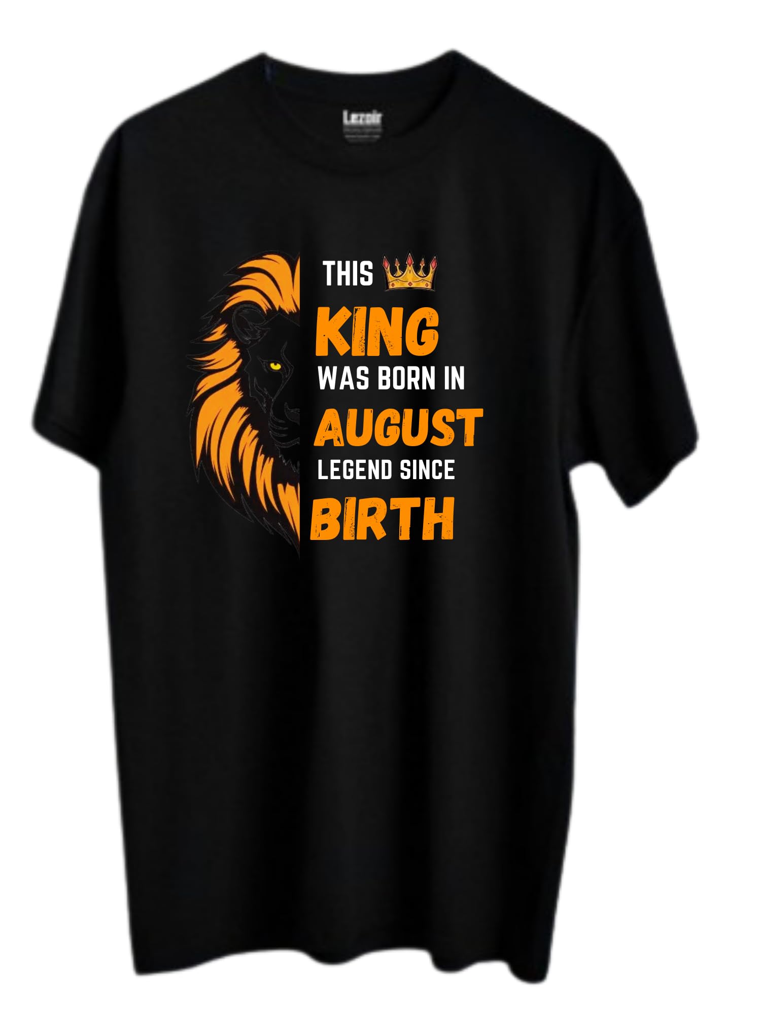 Legends| Kings are Born Printed Half Sleeve Round Neck T-Shirt | Black Cotton Printed Tshirt for Mens-image-25