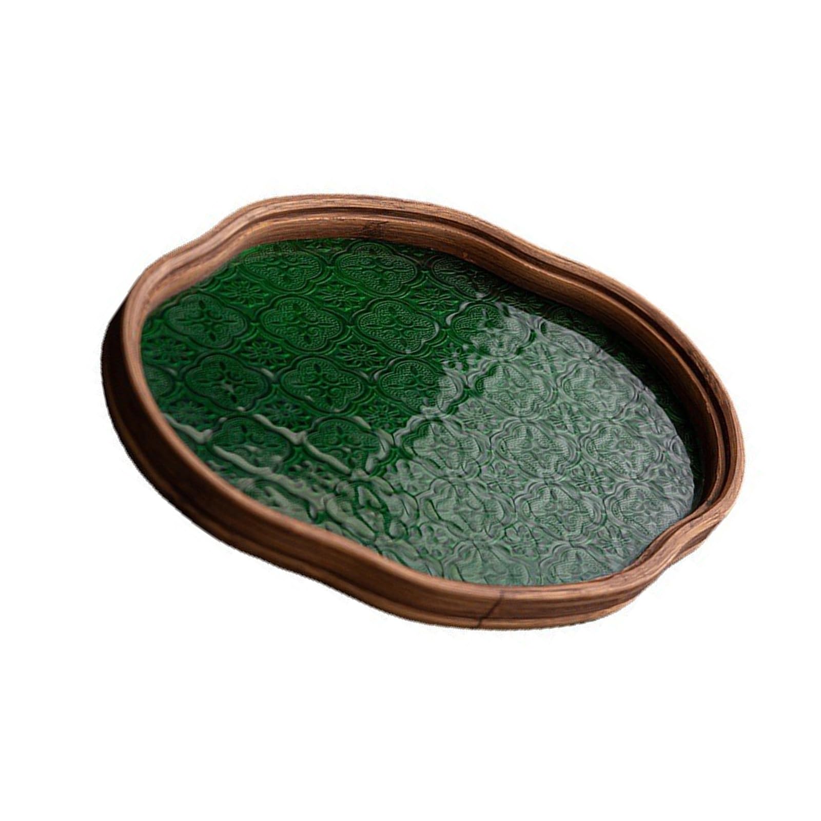 Avejjbaey Florals Glass Tray for Afternoon Tea and Home Decoration with Rounded Edges and Sturdy Construction Glass Tray