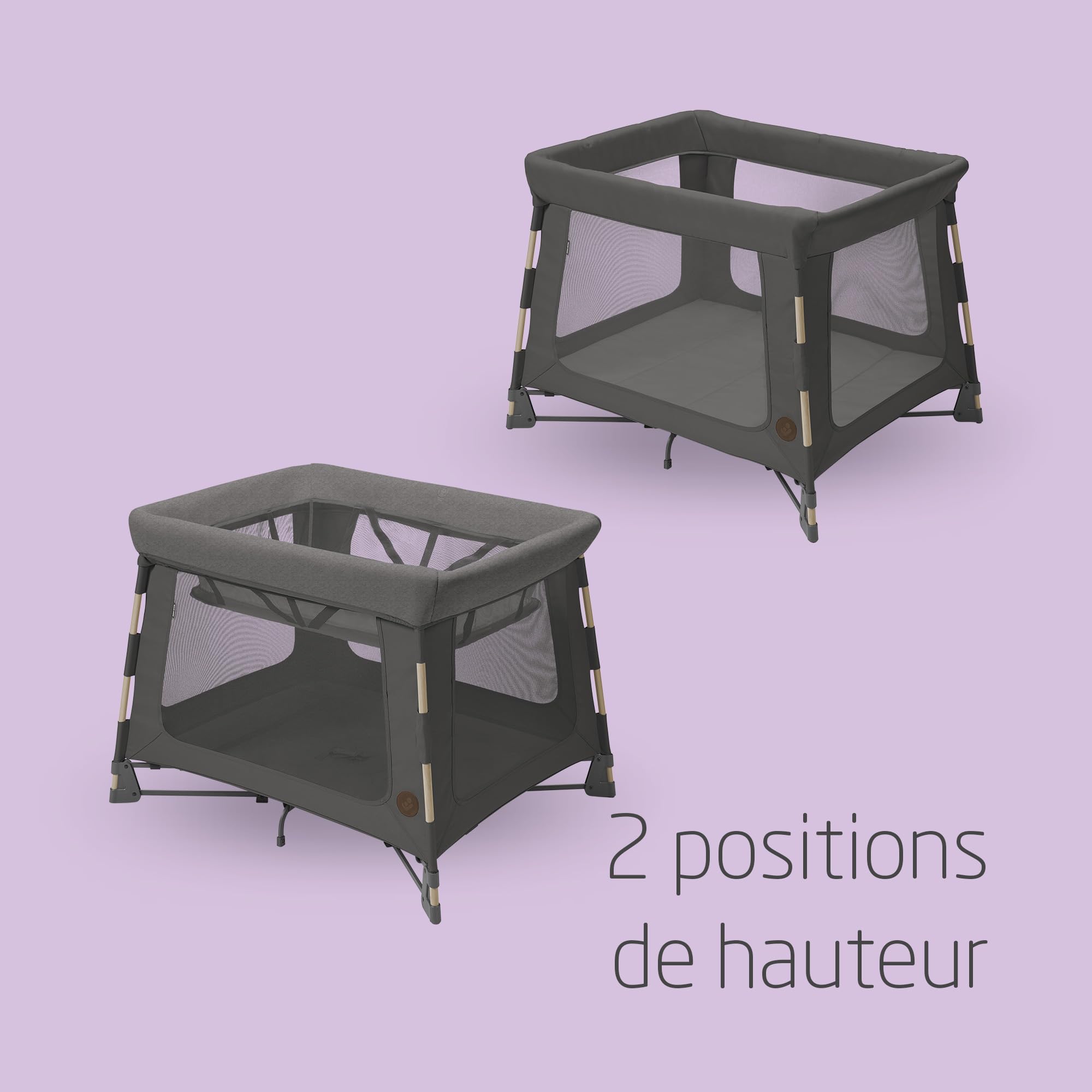 Maxi-Cosi Swift 3 en 1 Lit Parapluie Bebe, 0-3 Ans et Demi, jusqu'à 15 kg, Lit de Voyage Léger, Matelas 2-en-1, Ultra-léger, Pliage en 1 Seconde, Sac de Voyage, Eco Care, Beyond Graphite