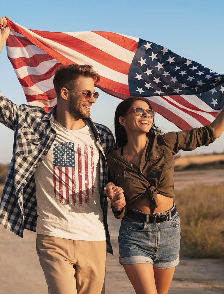 Tstars Patriotic American Flag Shirt for Men - USA Independence Day 4th of July & Memorial Day Tee