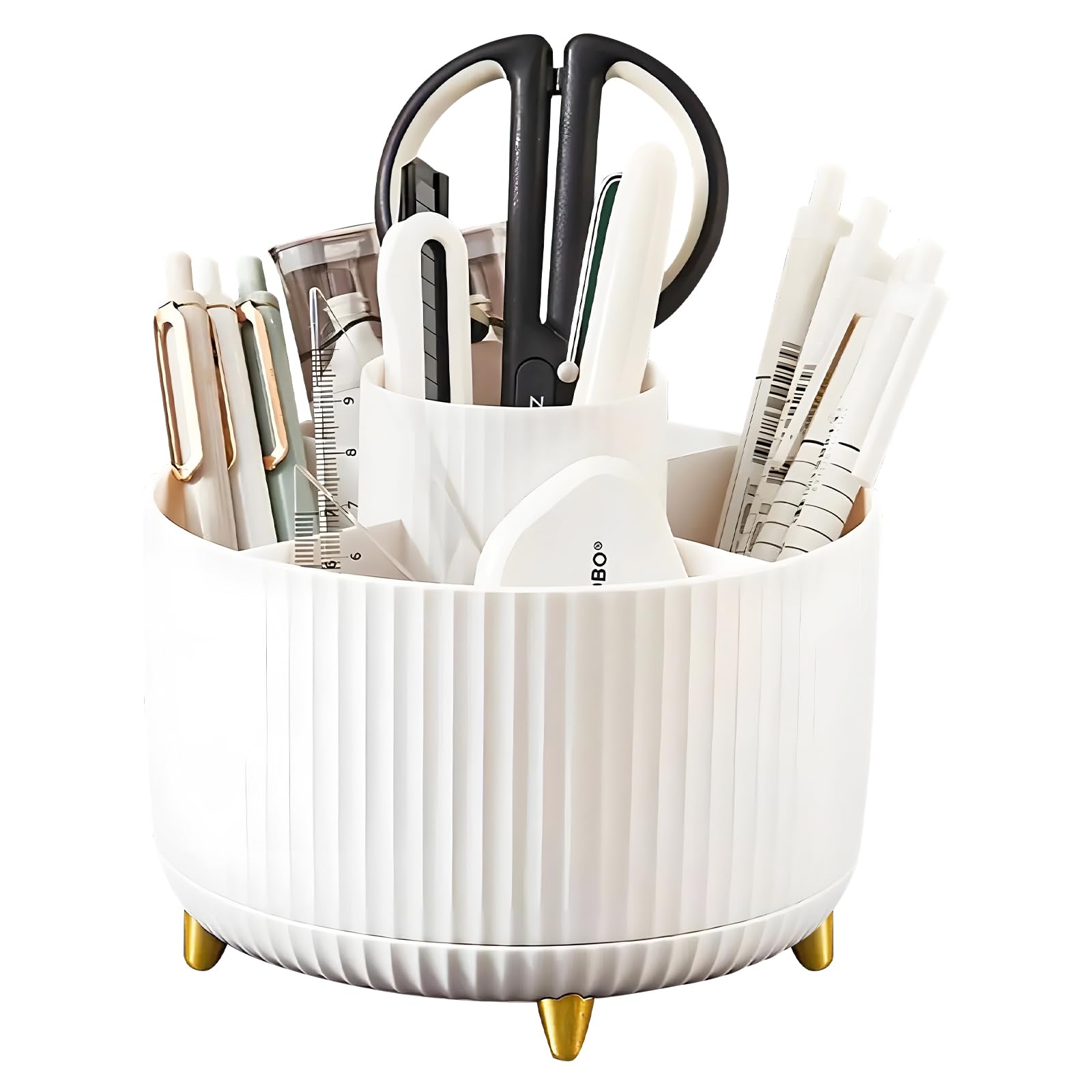 Organizer Scrivania Girevole 360° - Portapenne, Portamatite, Per Pennarelli E Oggetti, Multiuso - Foto 3