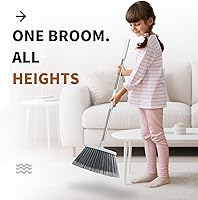 Vista 5 de Escoba, Escobas para Exteriores para Barrer Interiores, Escoba Ajustable de 55" para Eliminación de Pelo de Mascotas de Servicio Pesado para Pisos 1