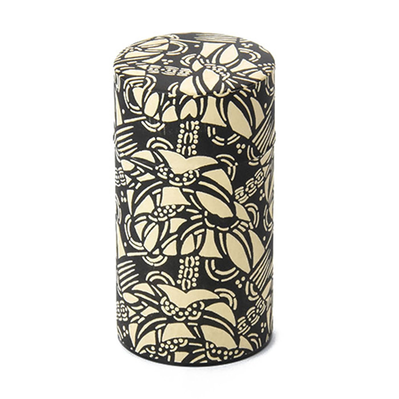 Waraku Fuuka Han Japanese Pokkan Coffee Spice Tea Tin Canister Washi Paper Storage With Lid 7.05 Oz Capacity (Han)