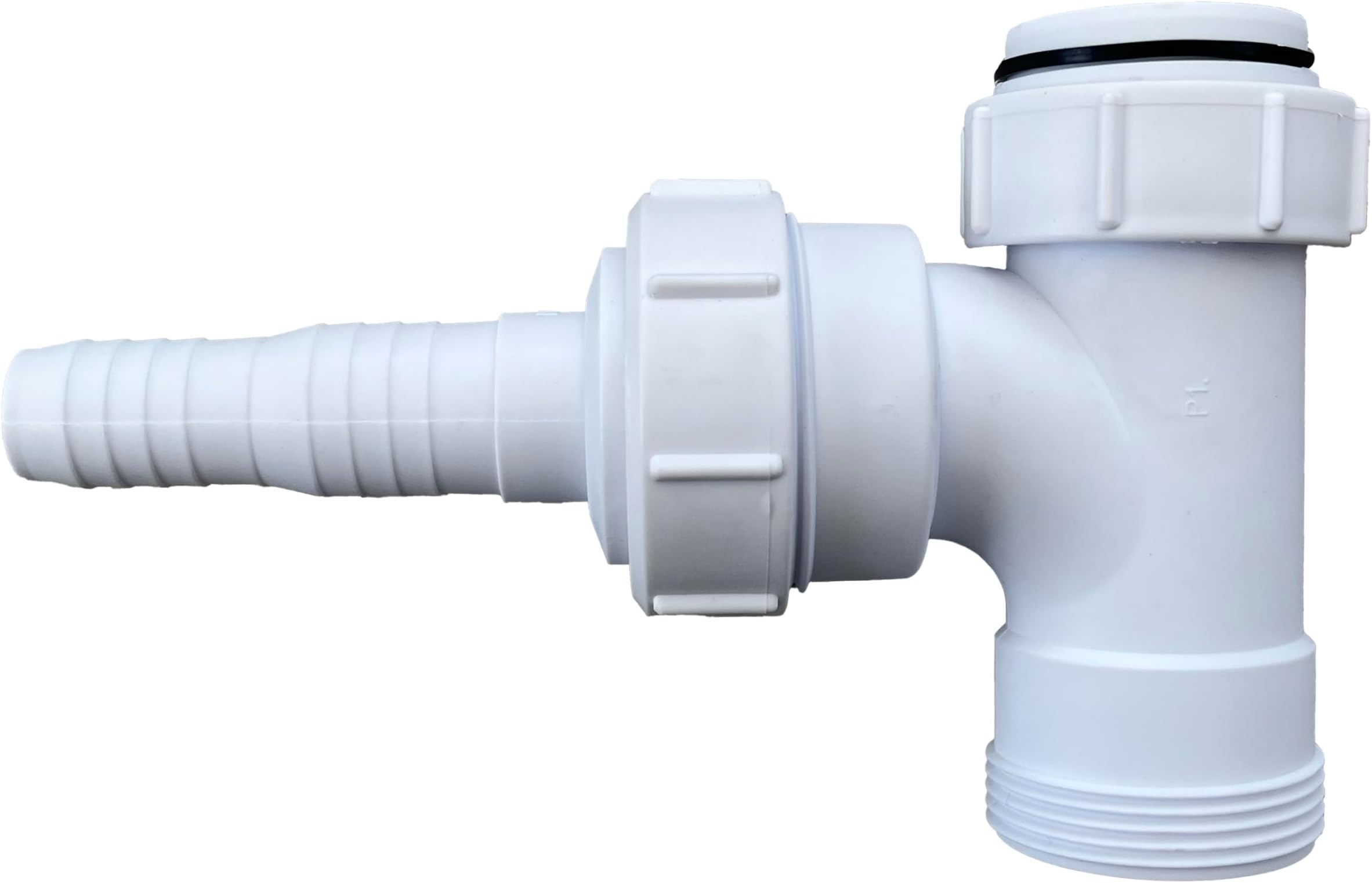 PlumbEZ Multi-Fit Waste Trap Adaptor Tee with Nozzle - 40mm 1.1/2" Swivel Swept BSP Tee c/w Nozzle, Dishwasher Waste Pipe Connector, Washing Machine Waste Splitter, BS EN 24-1:2002 Compliant