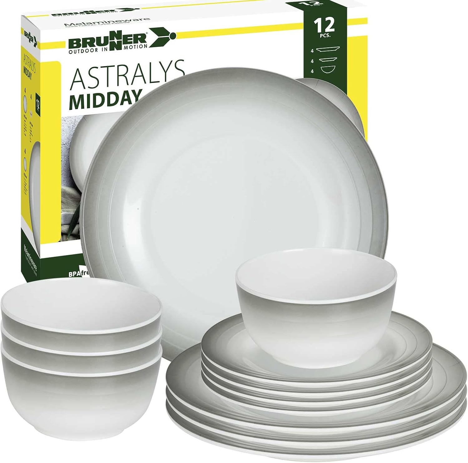 Set Posate Melamina Brunner 16 Pezzi - Design Tulip, Piatti Piani, Fondi, Dessert E Tazzoni - Foto 9