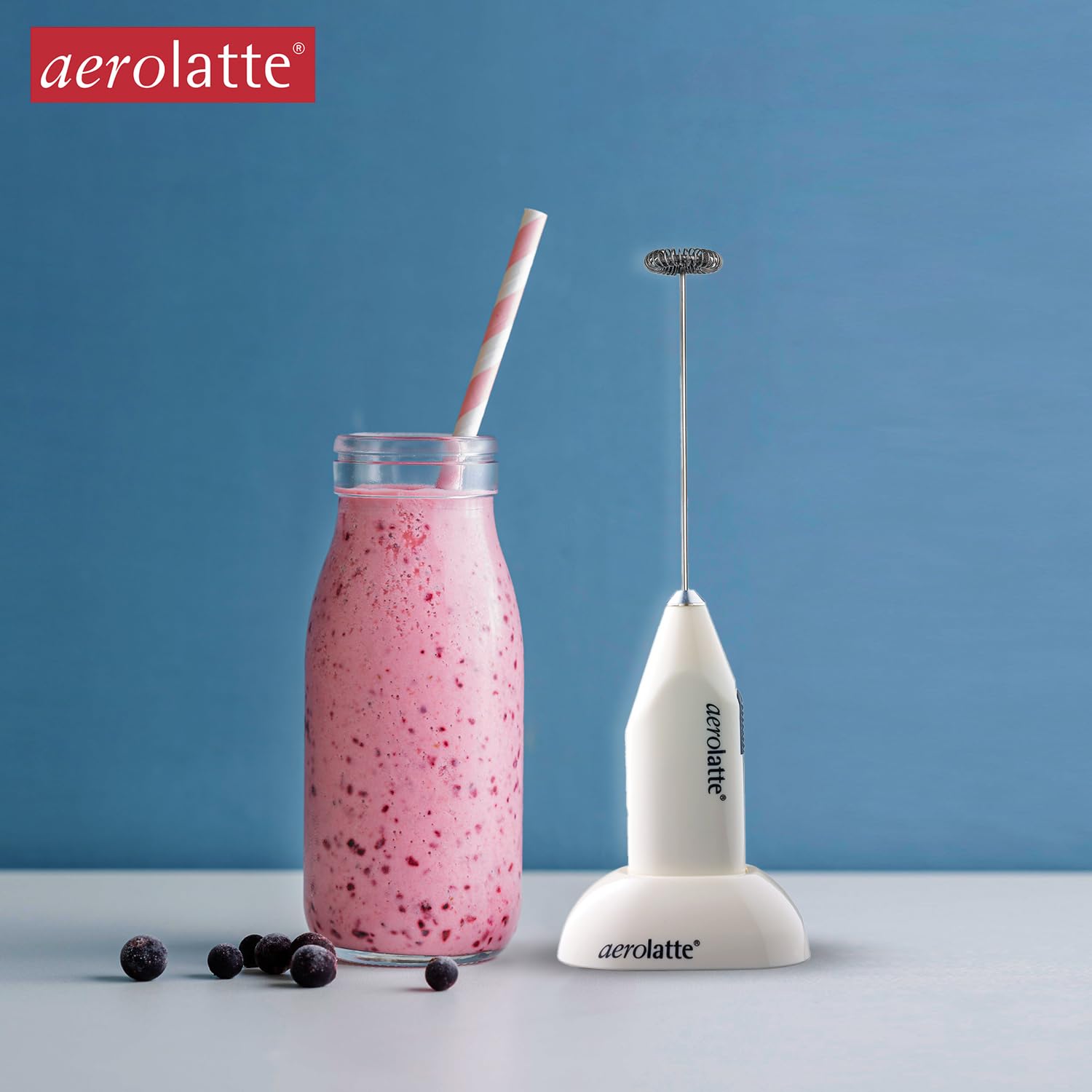 aerolatte ALST4IV Mousseur à lait en acier inoxydable avec support Ivoire