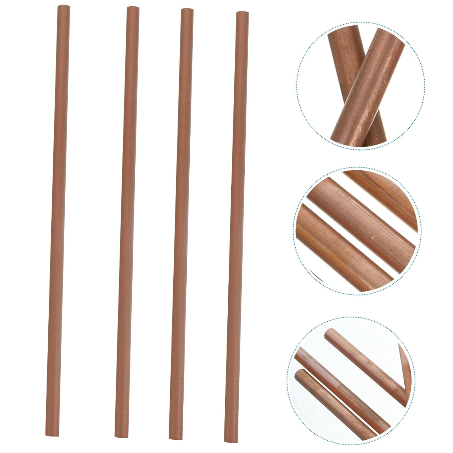 MAGICLULU 4pcs Gauge Copper Round Rods Diameter Metal Craft Rods for Projects and Metal Working Hobbies