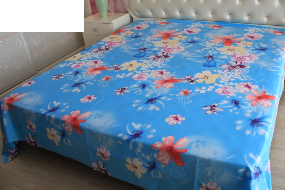 Drap plat en coton sergé et lin 160x230cm pour lit simple