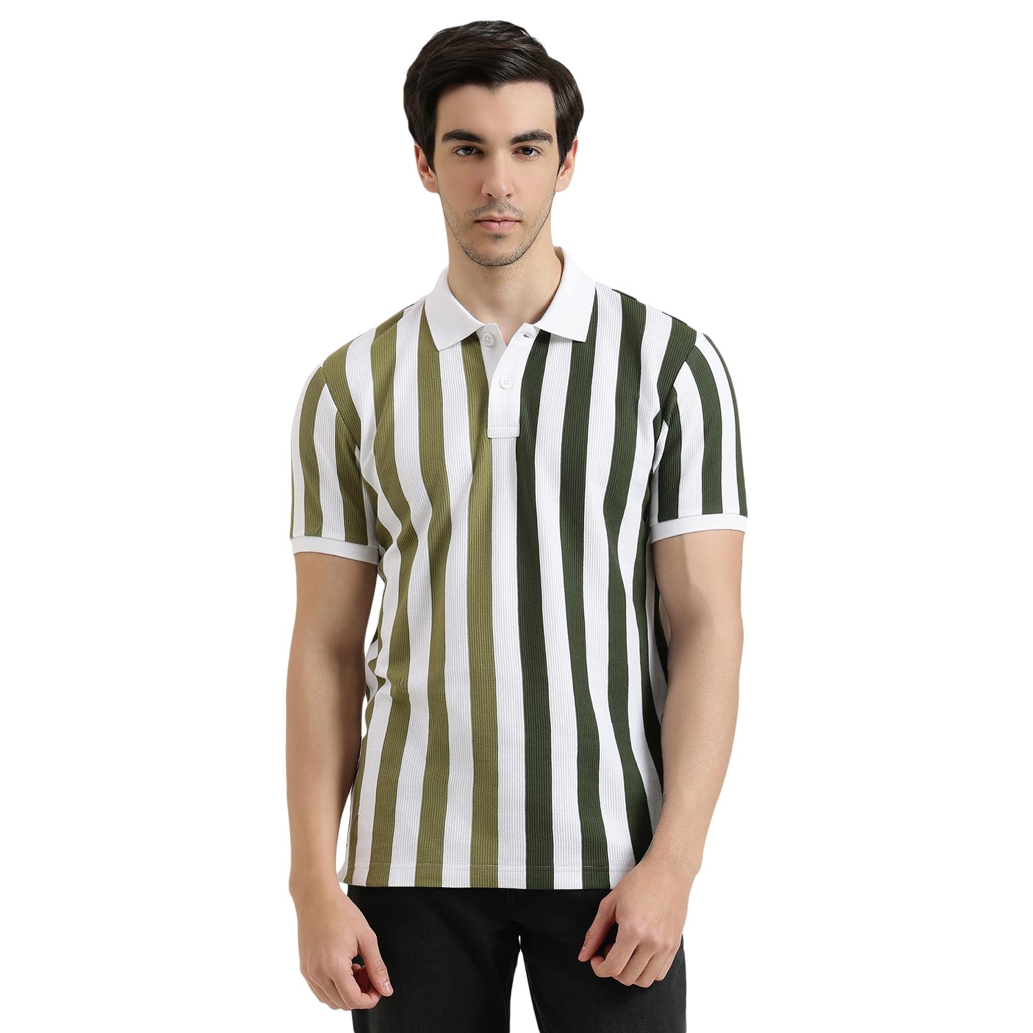 united colors of benetton Regular Fit Polo Neck Striped Tshirt-picture-19