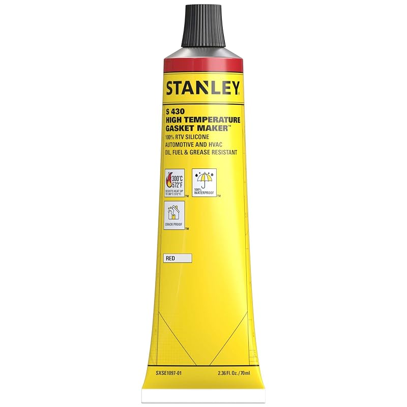 Selante de Silicone RTV para Juntas, Alta Temperatura, Vermelho STANLEY, 70 mL
