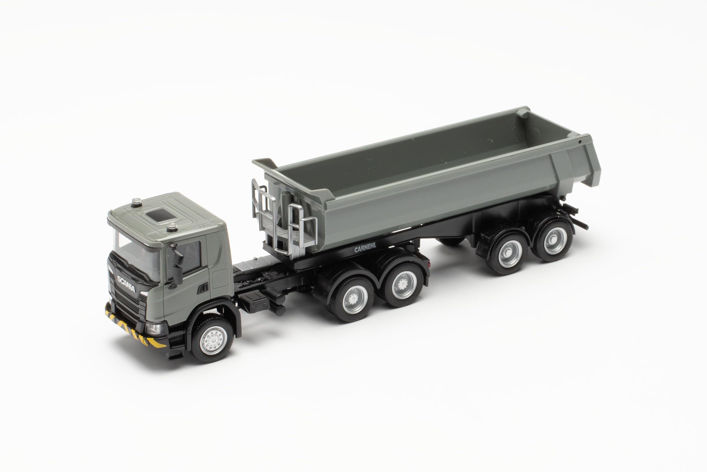 Herpa modello di camion Scania CG 17 6x6 semirimorchio ribaltabile 3/2, in scala 1:87, pezzo da collezione, modello tedesco, statuetta plastica