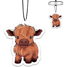 1PCS Car Air Fresheners,Highland Cow Car Air Fresheners for Cute Mirror Freshener Mirror Scented Hanging Cute Car Accessories Decor Interior Home,Highland Cow Gifts for Women Men Friends Wife