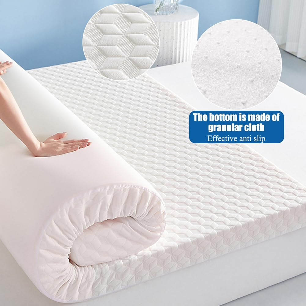 White/4cm,150 * 190cm, Floor Futon Mattress Thicken 4Cm/6Cm Memory Foam Japanese Futon Mattress Topper Camping Mattress Sleeping Pad Foldable Roll Up Mat Dormitory Mattress Pad for Camping
