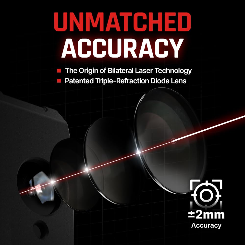Magpie Saber X: El medidor de distancia láser dual preciso, láser clase 2 (635 nm, <1 mW)