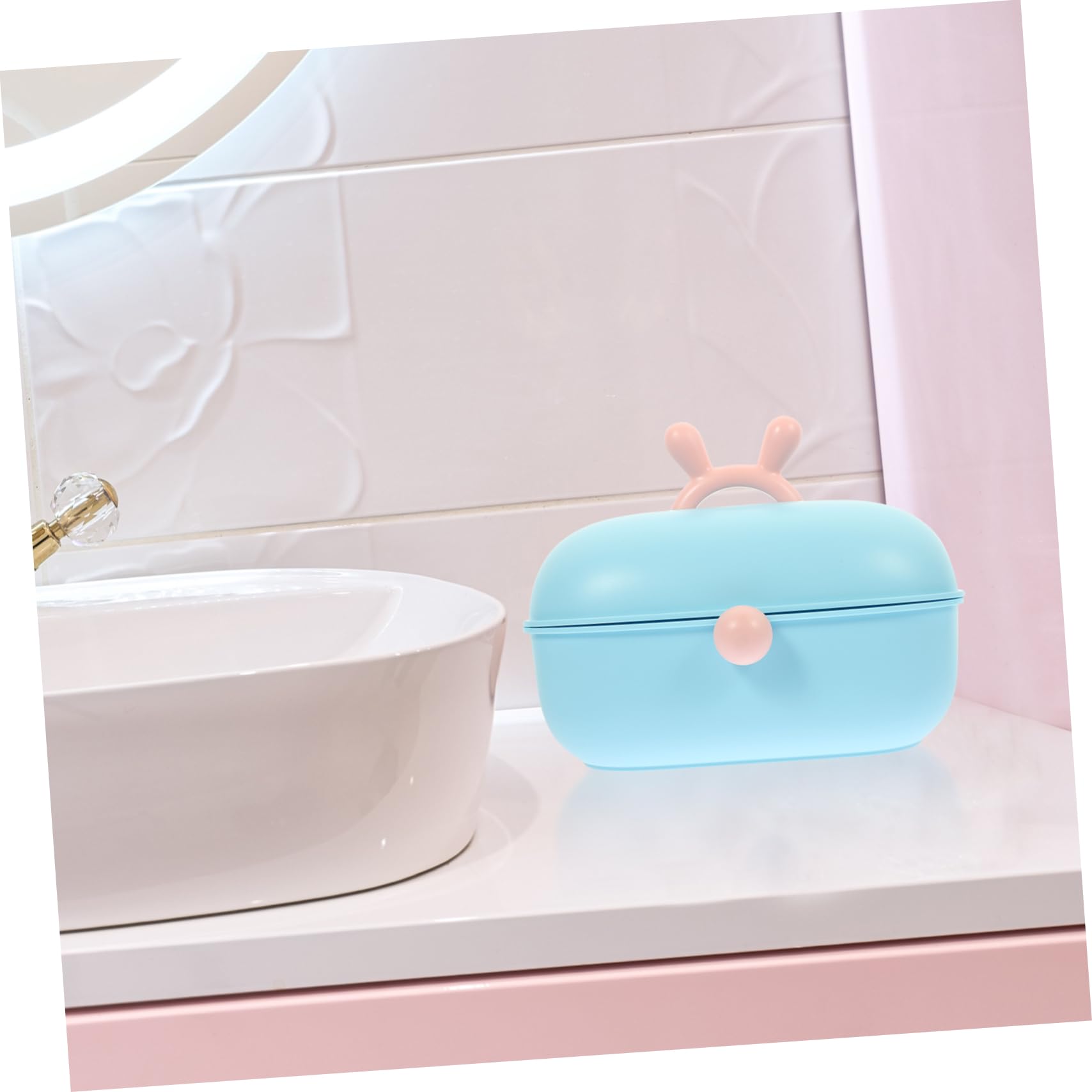 Uonlytech Scatola Organizer Multiuso a 3 Livelli Blu in Plastica | Capacità Ampia, per Bambine e Ragazze, Pratico per Bijoux e Accessori Manicure