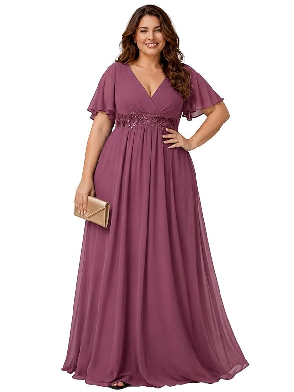 Ever-Pretty Plus Women's Chiffon Plus Size Formal Mother of Bride Dresses by Ever-Pretty Plus - Used condition - US$68.39