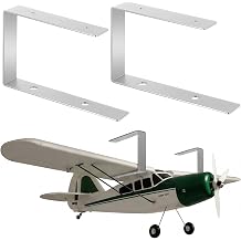 LEIFIDE 1 Pair Rc Plane Stand Wall Mount, Heavy Duty Metal Hanger Holder for Small & Medium Rc Airplane Models - Space-Saving Storage with Adjustable Arms Includes Screw Accessories