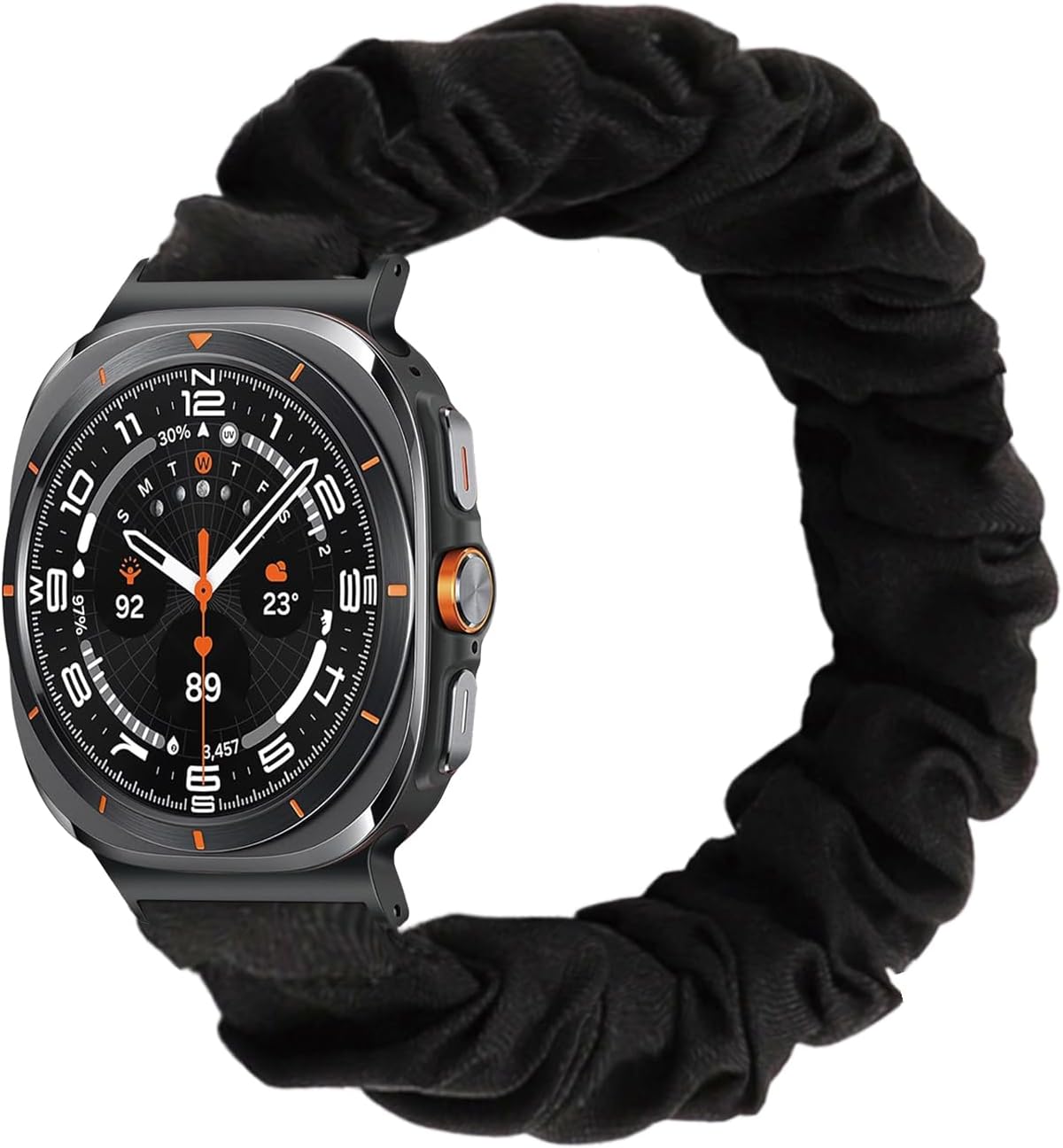Compatible with SAMSUNG Galaxy Watch Ultra 47mm (2024/2025) Scrunchie Bands LTE AI Smartwatch for Women, Elastic Nylon Strap Replacement Soft Fitness Tracker, Precision GPS Scrunchy Sport Wristband