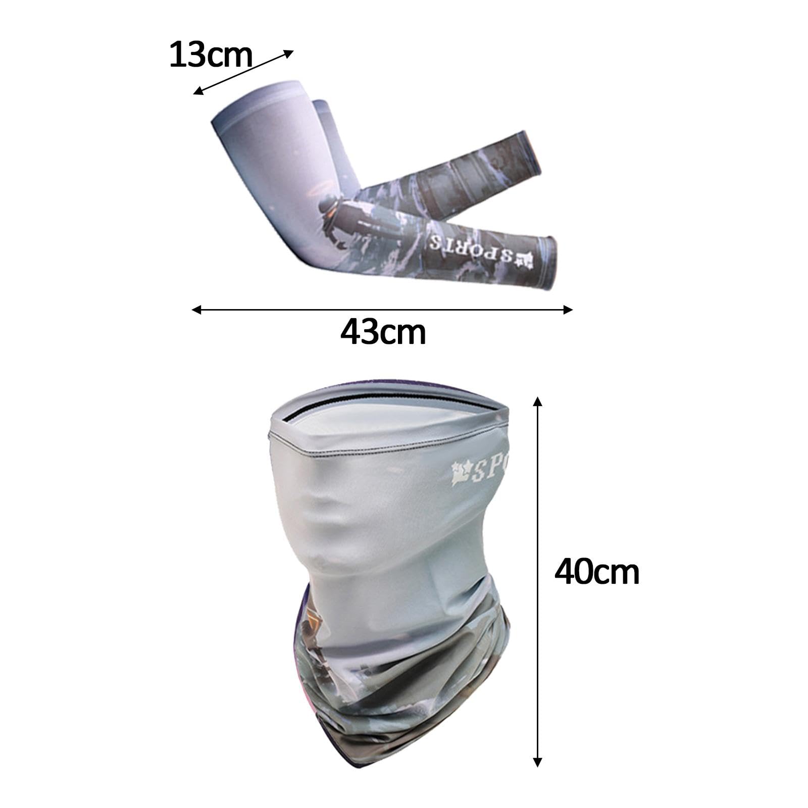 Set di 2 Copribraccia Leggeri con Protezione Solare E Maschera Protettiva, Sciarpa Rinfrescante Adatta a Motociclisti E Ciclisti.