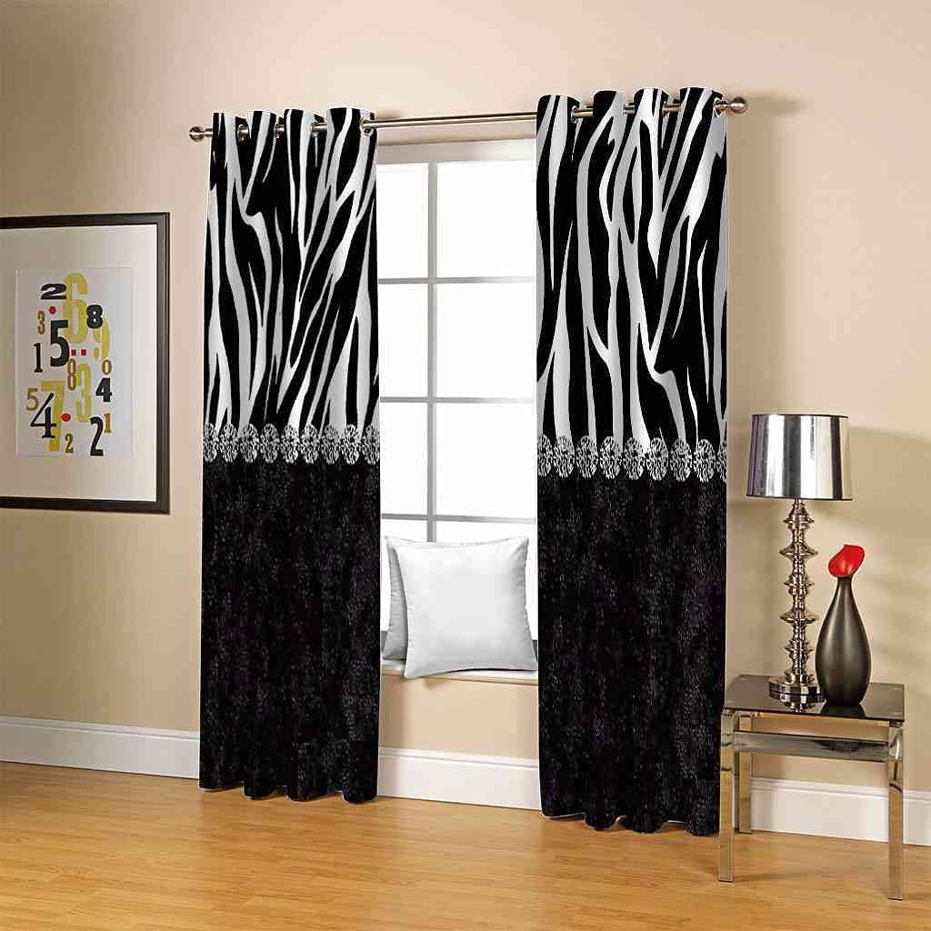 Modern Blackout Curtains with Eyelet 3D Printed Thermal Insulated Window Treatments Black and White Striped Art Living Room Bedroom Window Drapes 2 Panel Set 72" X 108" (2XW52"xL84")