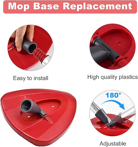 Miniatura 3 de Mango de trapeador para O Cedar, 2 bases de trapeador giratorio para Ocedar, mango de poste de fregona ajustable de 30 a 58 pulgadas y parte de base