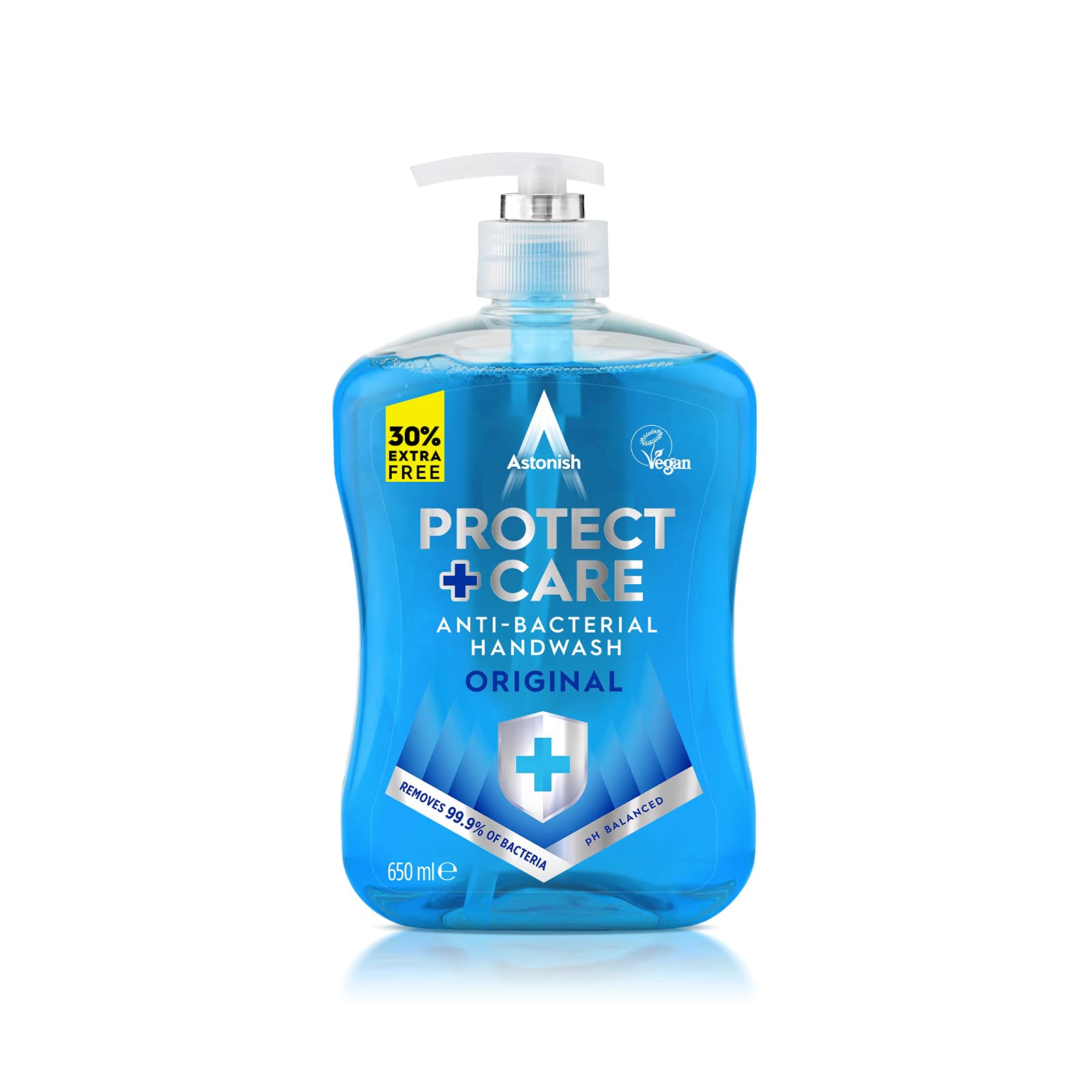 AstonishProtect and Care Kind to Skin Moisturising Anti-Bacterial Hand Wash Soap, 650ml, Original