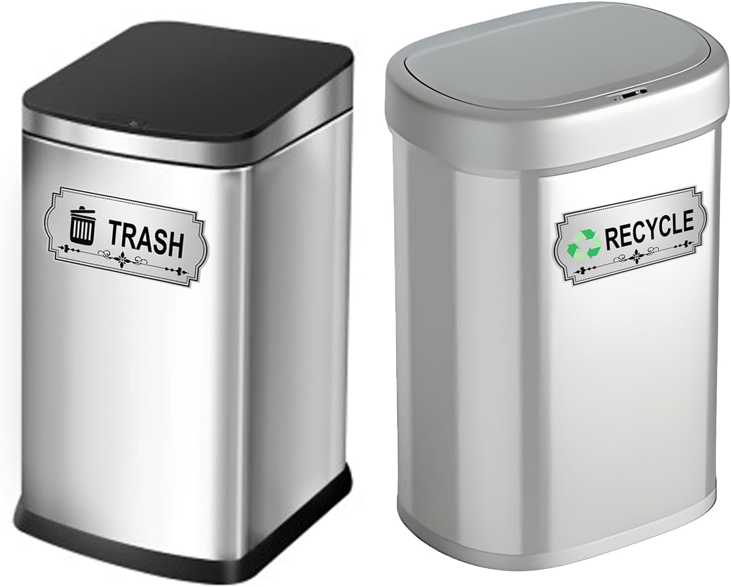 Recycle Trash Bin Stickers Waterproof Garbage Recycling Bin 1 Set image 2