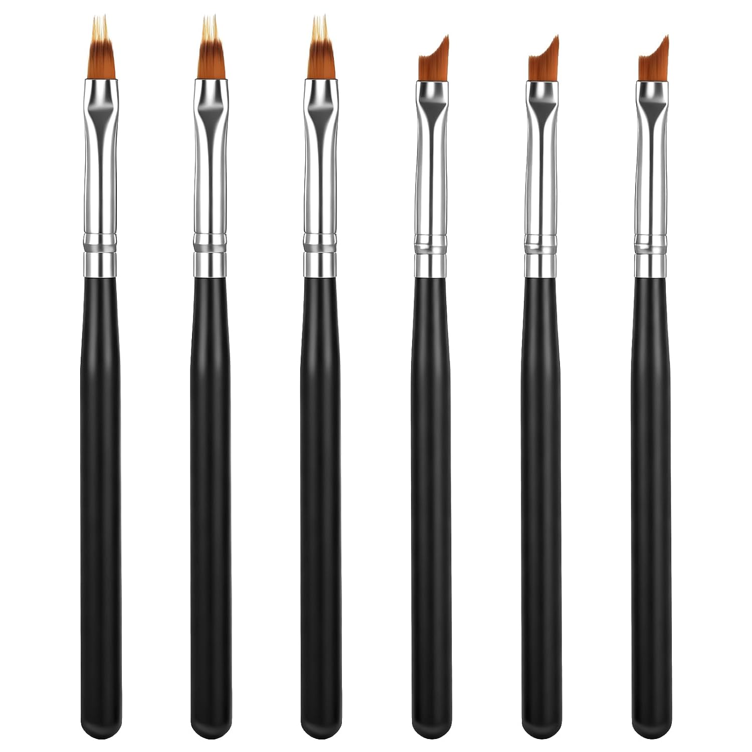 6 PCS Oblique Head Nail Brush Set for French Tips