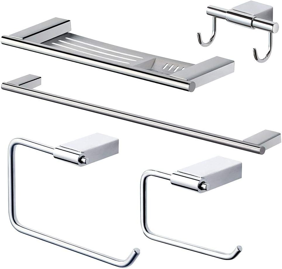 Transolid KA-MDX-5-PC Maddox 5-Piece Bathroom Accessory Kit, Polished Chrome