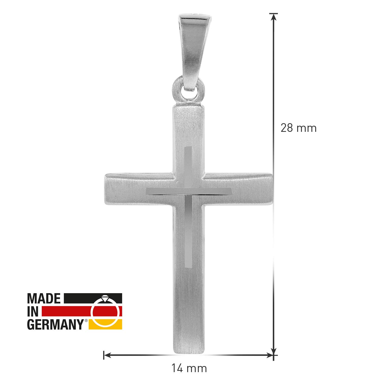 trendor Kreuz mit Kinder-Halskette Silber 925 79602 | Kinder Halskette Silber, Halskette für Mädchen und Jungen, Silberkette mit Kreuz, Kreuzkette Silber Kids
