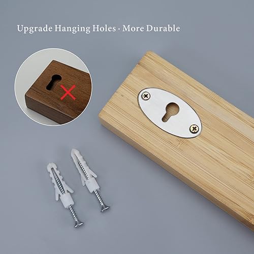Miniatura 6 de KITCHENDAO Soporte magnético de bambú para cuchillos de pared de 17 pulgadas, barra de tira magnética para cuchillos, imán 50% más fuerte, solución